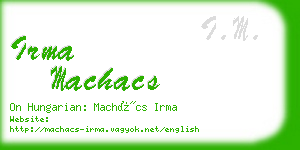 irma machacs business card